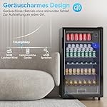 Getränkekühlschrank, 85L Kühlschrank klein mit blaue LED Beleuchtung, Bierkühlschrank mit Vollglas-Designtür, mit 4 Ablagen & Flaschenhalterung für Soda/Bier/Wine [Energieklasse E] – Bild 5