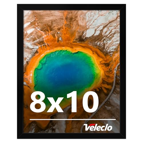Veleclo 8x10 Picture Frame for Wall Display 8x10 Black Picture Frame with Shatter Resistant Plexiglass Stable and Sturdy 8 x 10 Poster Frame for Wall Display Handpicked Gift Collection 1 Pack