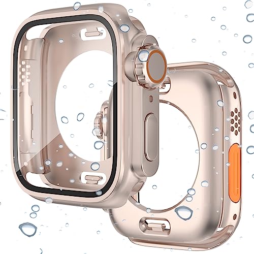 Miimall【Ultra仮装防水ケース】対応 Apple Watch Series 7/8 41mm ケース 本体を全面保護 アップルウォッチ41mm 3in1 背面カバー ガラスフイルム 側面カバー 防曇 新型ケース スポーツ お風呂Apple Wat