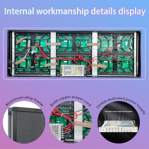 Image of P6 Programmable Led Sign Custom Scrolling Outdoor Digital Signs For Businesses Display Screen Electronic Message Board Stock Ticker Advertising Pixel Led Panel Marquee 40 inchX17 inch