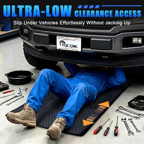 Image of Rolling Creeper Mat, 145x67cm Portable Under Car Repair Pad