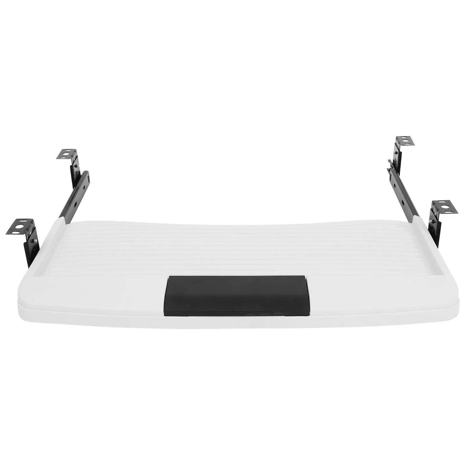 Sqqcreato One Color Under Desk Keyboard Tray 1Set Under Desk Pull Out Keyboard Tray Large Slide Drawer Type For Computer Mount System Sturdy Office