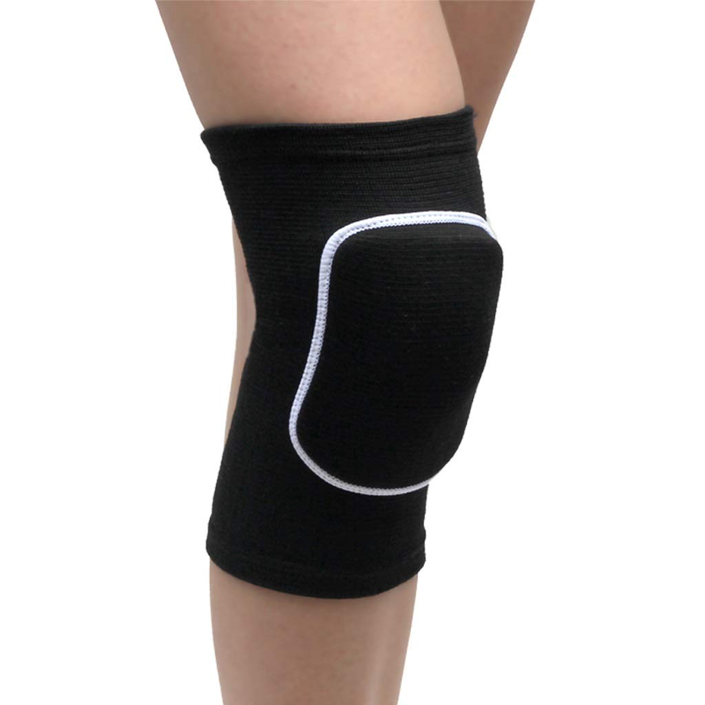1 Paire en Nylon Football Volleyball Soccer genouillères Cyclisme Genou Soutien Yoga Basket-Ball Formation Protection Danse genouillères Enfants(Svart)