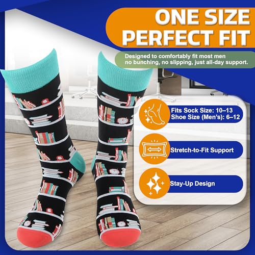 Men’s Crew Cut Socks, Occupation, Professions and Special Interest Themes, Fun and Unique Graphic Socks, One Size Fits Most4