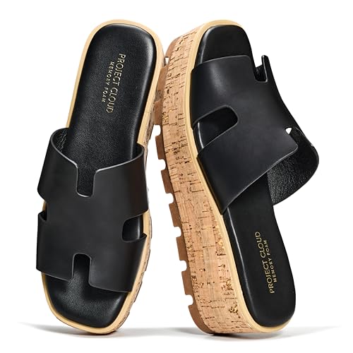 Project Cloud Genuine Leather Wedge Sandals