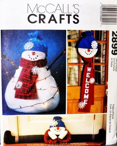OOP Mccalls Crafts Pattern 2899. Oversized (About 36) Snowman Doll, Snowman Door Hanging, Snowman Draft Dodger