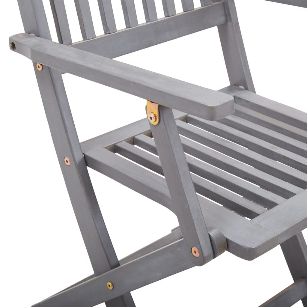 vidaXL Sedie da Giardino Pieghevoli Seggiole da Esterni Richiudibili Arredo da Giardino Mobile da Esterni 4 pz Legno Massello d'Acacia