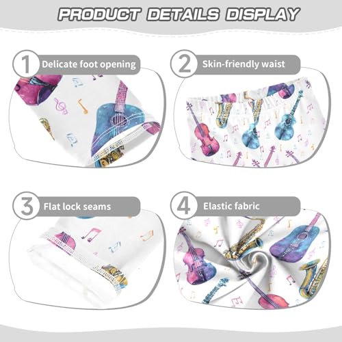 Girls' Athletic Leggings Ankle Length Yoga Dance Pants Kids Teen 4T Colorful Musical Instruments3