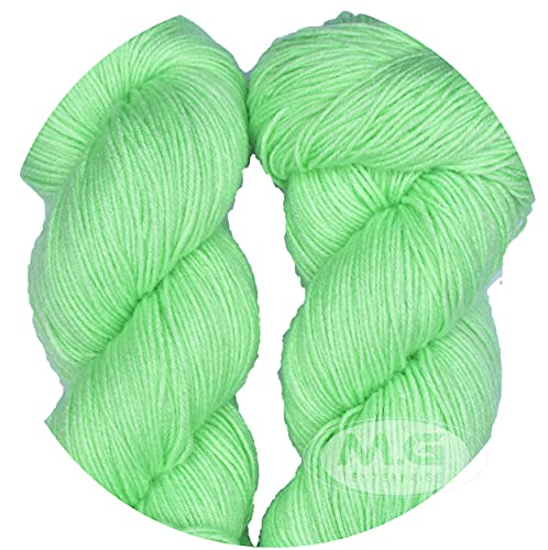 Image of Brilon Grape Green (300 gm) Wool Hank Hand Knitting Wool /Art Craft Soft Fingering Crochet Hook Yarn, Needle Knitting Yarn Thread dye SM-UWFD