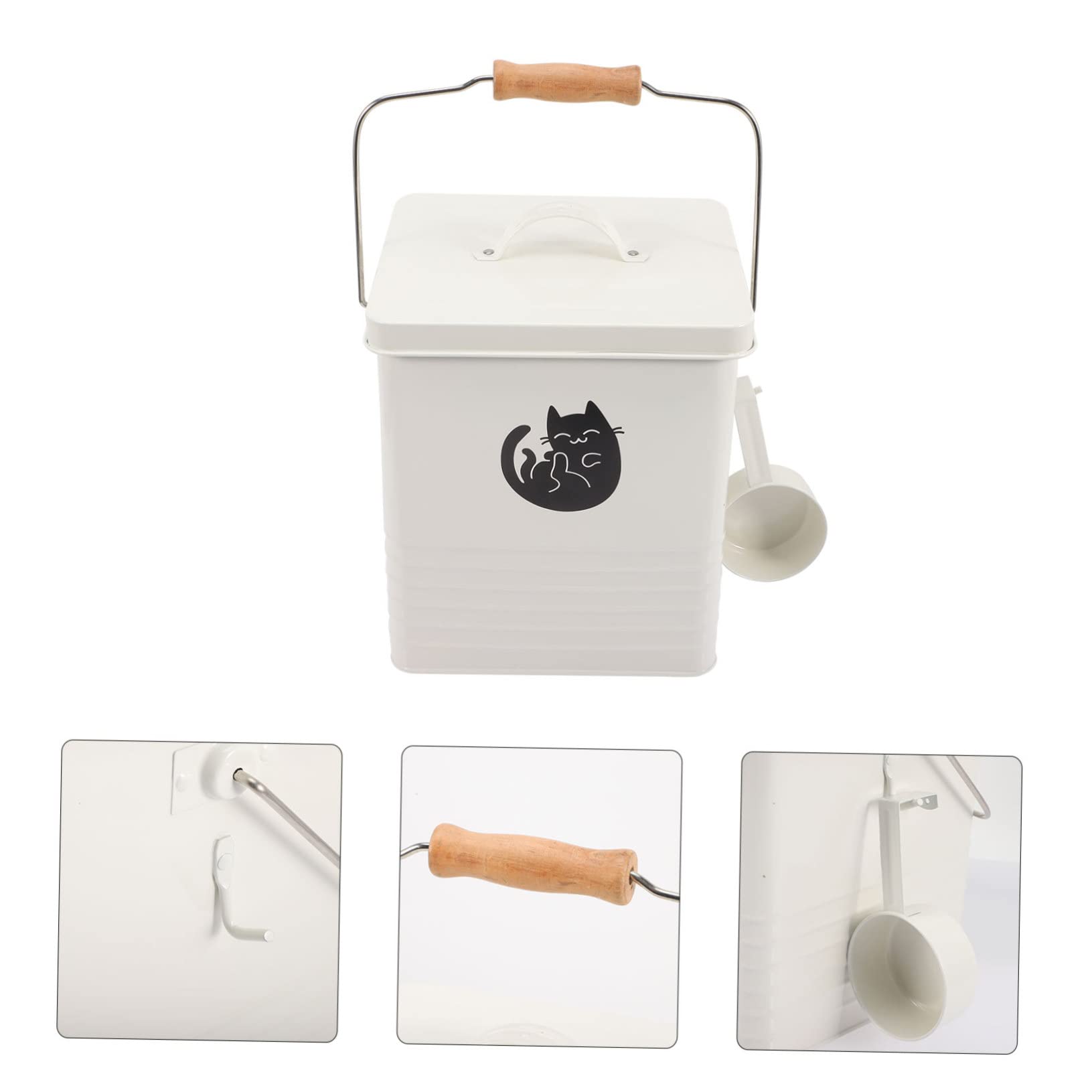 BESPORTBLE Contenitore Per Cibo Per Gatti Secchio Per Snack Per Cani Comodo Contenitore Per Snack Per Gatti Per Cibo Per Cani Con Paletta Resistente e Durevole