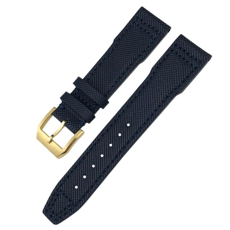Bracelet de montre en cuir véritable bleu pour habiller vos tenues de pilote