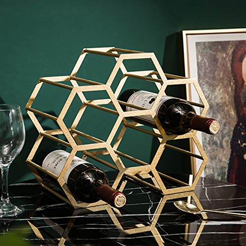 Soporte de vino dorado para 6 botellas de mesa miniatura 1