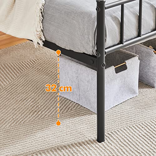 Yaheetech Metallbett Metallrahmenbett Gästebett, Einzelbett/Doppelbett, Modern Bettgestelle Bettrahmen Jugendbett mit Lattenrost für Schlafzimmer Gästezimmer 90 X 190 cm