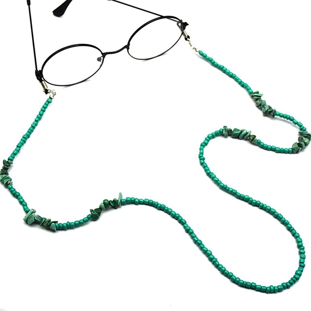 Bohemia Green Stone Bead Cords Reading Glasses Chain Women Sunglasses Accessories Eyeglasses Lanyard Hold Straps