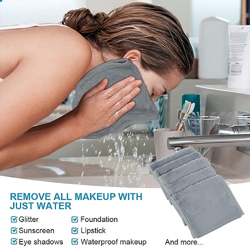 URAQT Mikrofaser Gesichtsreinigungstücher, 5pcs Waschbar Abschminktücher, Ultraweich Waschlappen Gesicht Wiederverwendbar,Saugstarke Gesichtsreinigungstücher für Tägliche Entfernung und Reinigung – Bild 5