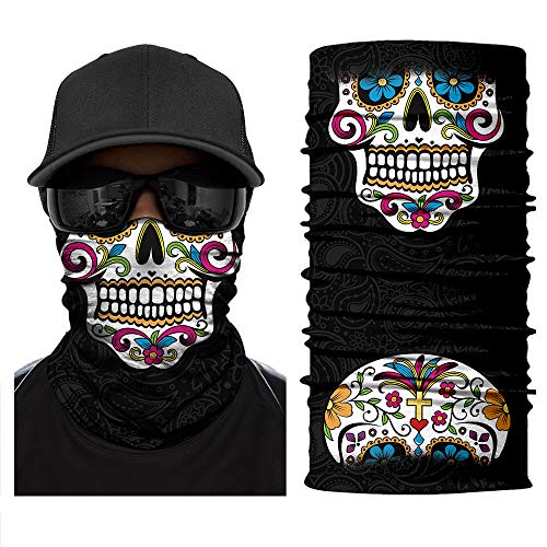 Image of Skull Face Sun Mask Half,Bandanas,Neck Gaiter, Headwear, Headband for Fishing, Hunting,Yard Work