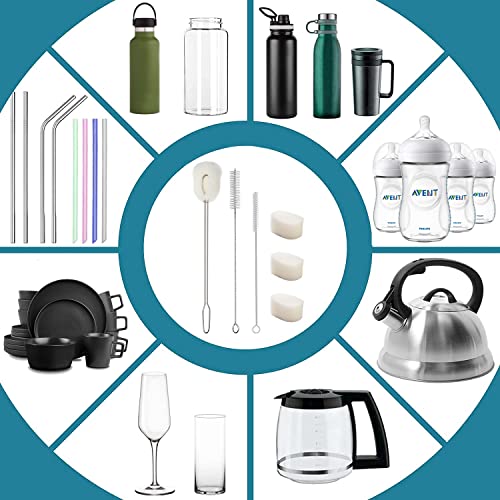 Alink ASDAF2SW 14.5 Inch Extra Long Sponge Bottle Brush Cleaner Set, 6-Pack Cleaning Brush For 1/ Half Gallon Water Bottle, 128 Oz 64Oz 30Oz Tumbler, Thermos, Jug, Teapot thumb #6
