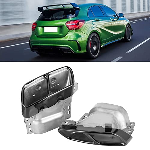 Tail Throat Quad Exhaust Tip, Pack Of 2 Stainless Steel Exhaust Tips, Quad Exhaust Tips, Stainless Steel Replacement For AMG W176 CLA45 C117 2013-2018 (Splitter - View #9