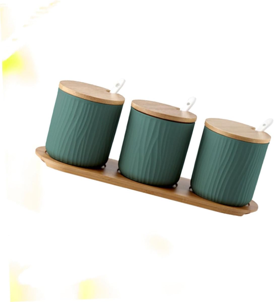 Zerodeko Seasoning Storage Box Kit Ceramic Spice Jars for Home (4-count 9.5x28.5cm Easy to Clean)