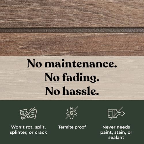 Image of Signature Collection Vertical Outdoor Storage Shed, Weather-Resistant Resin Storage Cabinet with Double Doors & Heavy-Duty Floor, Walnut