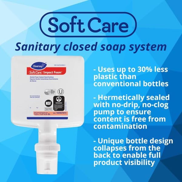Image of Diversey Soft Care Impact Foam Instant Hand Sanitizer, 1.2 L