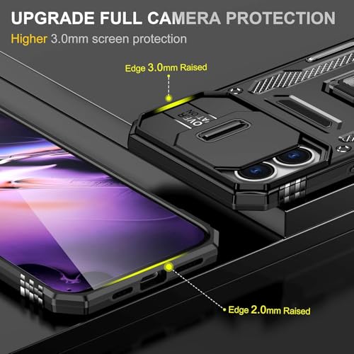 Image of Luxe Back Cover for Compatibe for Apple iPhone 16 | D10 Tough Armor Case | Sliding Camera Shield | 360 Protection | Kickstand Ring Holder | Military-Grade Bumper Case