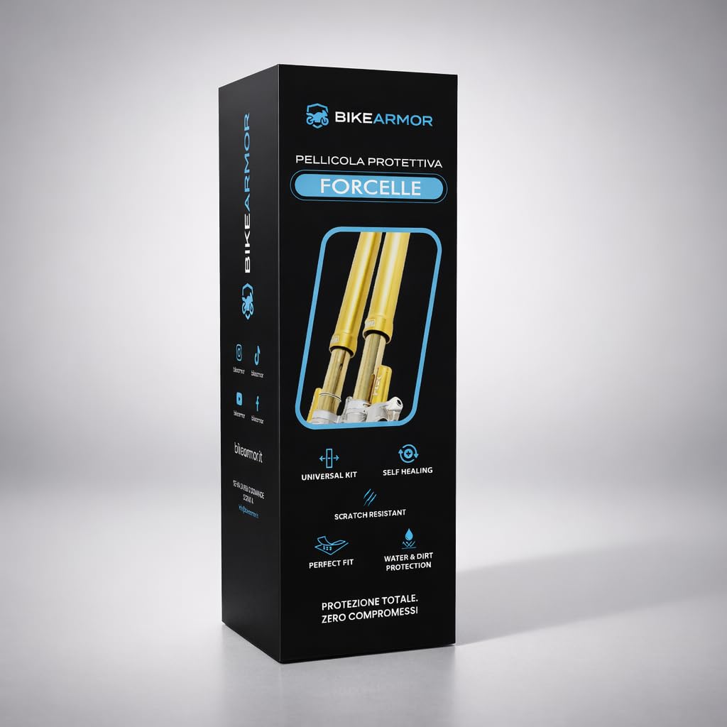 Pellicola Protettiva PPF Moto - Kit Universale Forcelle – Antigraffio Antisasso – Protezione Invisibile – Self Healing – Idrorepellente – Rimovibile Senza Residui – Installazione Fai da Te