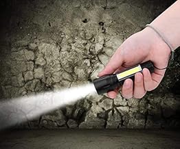 Naivete 2 in 1 Led Flashlight Zoom Light Mini Size Telescopic Portable Torch with Pen Clip Outdoor Other Camping, Aluminum, 200 lumens (2 in 1 LED Flashlight Zoom Light)