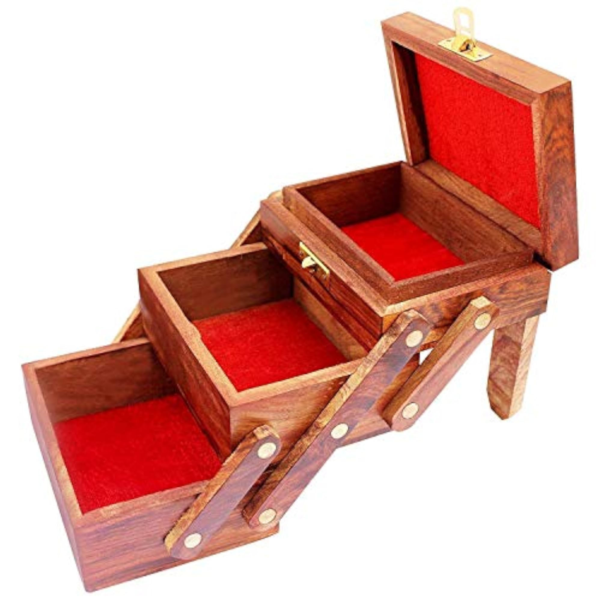 Wooden Flip Flap Jewellery Box & Ring Storage