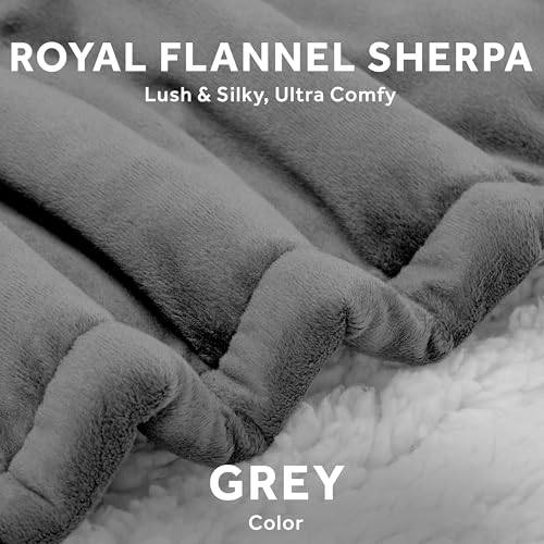 Image of Sunbeam Heated Throw Blanket Flannel 4 Heat Light Gray 50x60