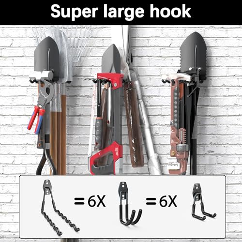 Image of 3-H Heavy Duty Garage Hooks, 31 Pack Wall Storage Organizer,Black