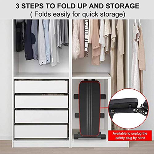 Adjustableweight Bench Foldable Weight Bench Fitness Bench with Stretch Rope, Full Body Training Abdominal Crunches Trainer Fitness Training Exercise Body Exercise System - Image 7