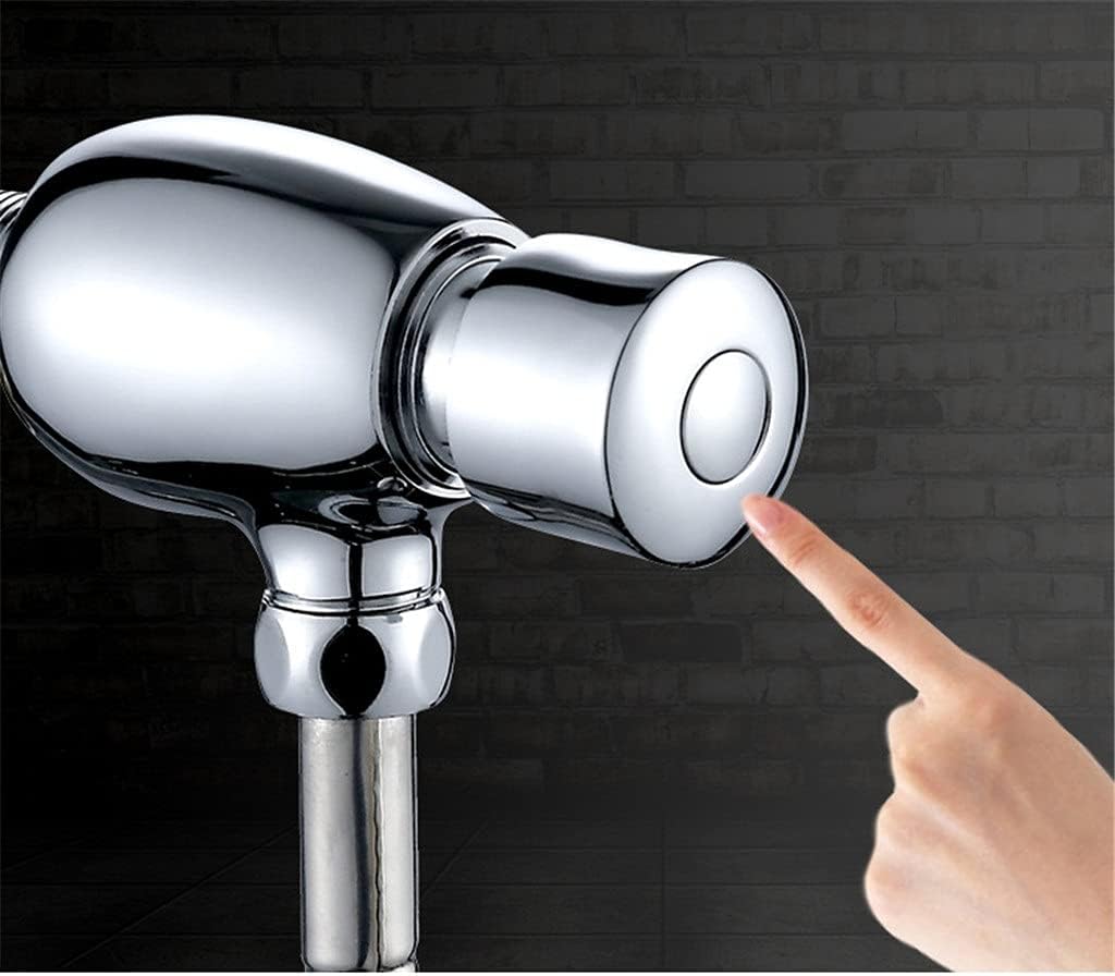 Brass Hand Control Urinal Flushing Valve Toilet Urinal Switch Delay Valve Hand Pressing Urinate Flushometer(Small)