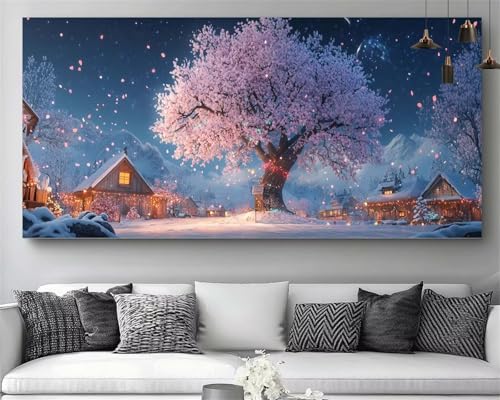 Broderie Kit Complet 5D de grand format avec strass cristal arbre d'hiver M862