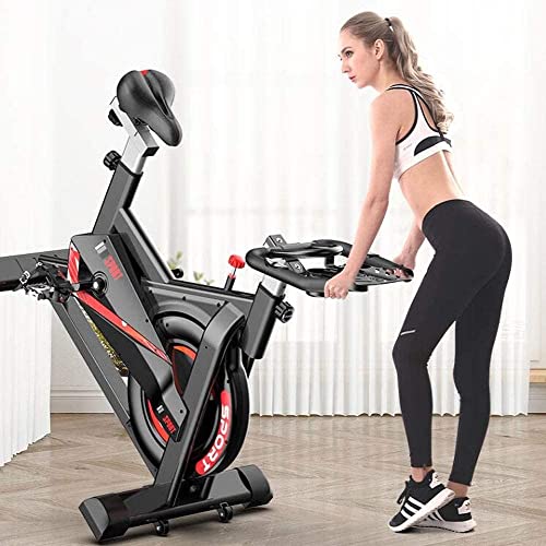 Image of Magnetic Resistance Exercise Bike - Indoor Cycling Bike Stationary with Comfortable Seat Cushion Silent Belt Drive Home Cardio Exercise Training