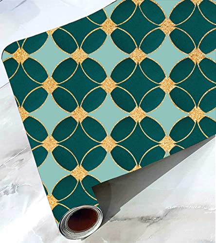 CABANA HOMES Wall Stickers DIY Geometrical Wallpaper for Bedroom (45 x 125 cm, 2 Rolls) (12 sq. ft) Living Room, Office, Furniture, Decorative Self Adhesive, Green