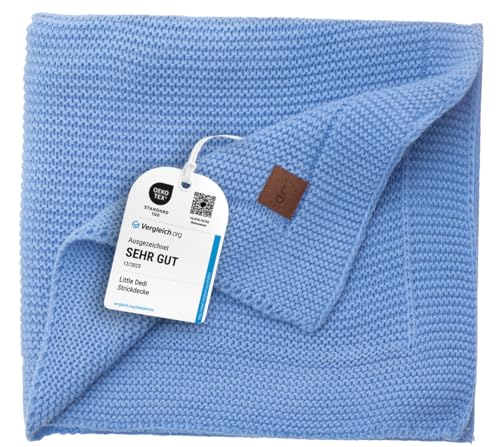 Little Dedi Baby Weiche Strickdecke, 80x100 cm Babyblau, Weich &...