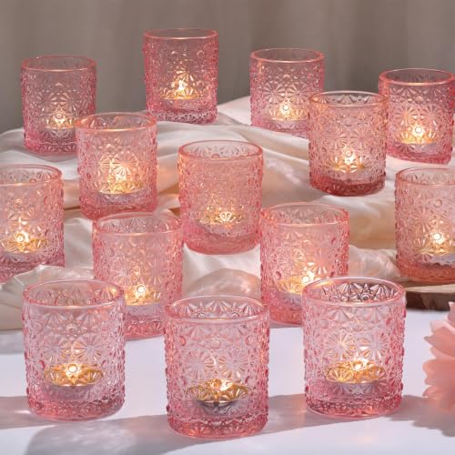 Lanttu 36 Pack Pink Votive Candle Holder 2.2*2.6 Tealight Candle Holders