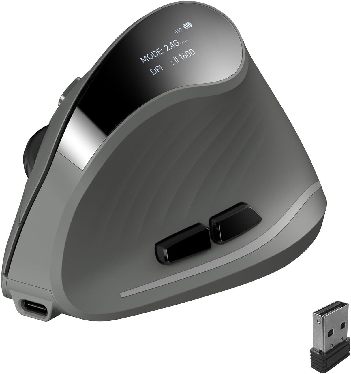 AOC 2.4GHz Wireless Ergonomic Vertical Mouse, Bluetooth, ...