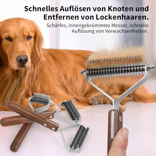 SHYSBV Coat King Harke für Haustiere, 14 Klingen, katzenkamm,professioneller Haustier-Entfilzungskamm, Fellpflege, Abisolierwerkzeug für Hunde und Katzen,Fellwunder Bürste Hund, 6,2 cm, 1 Stück