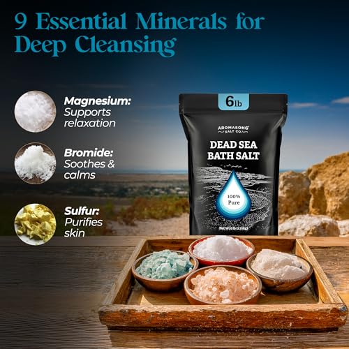 Aromasong Dead Sea Salt Bath Soak 6 Lbs. Bulk Pack – 100% Natural Dead Sea Salts for Soaking, Relaxation, and Detoxification of Skin, Dead Sea Salts for Bath to Rejuvenate and Refresh. - Image 4