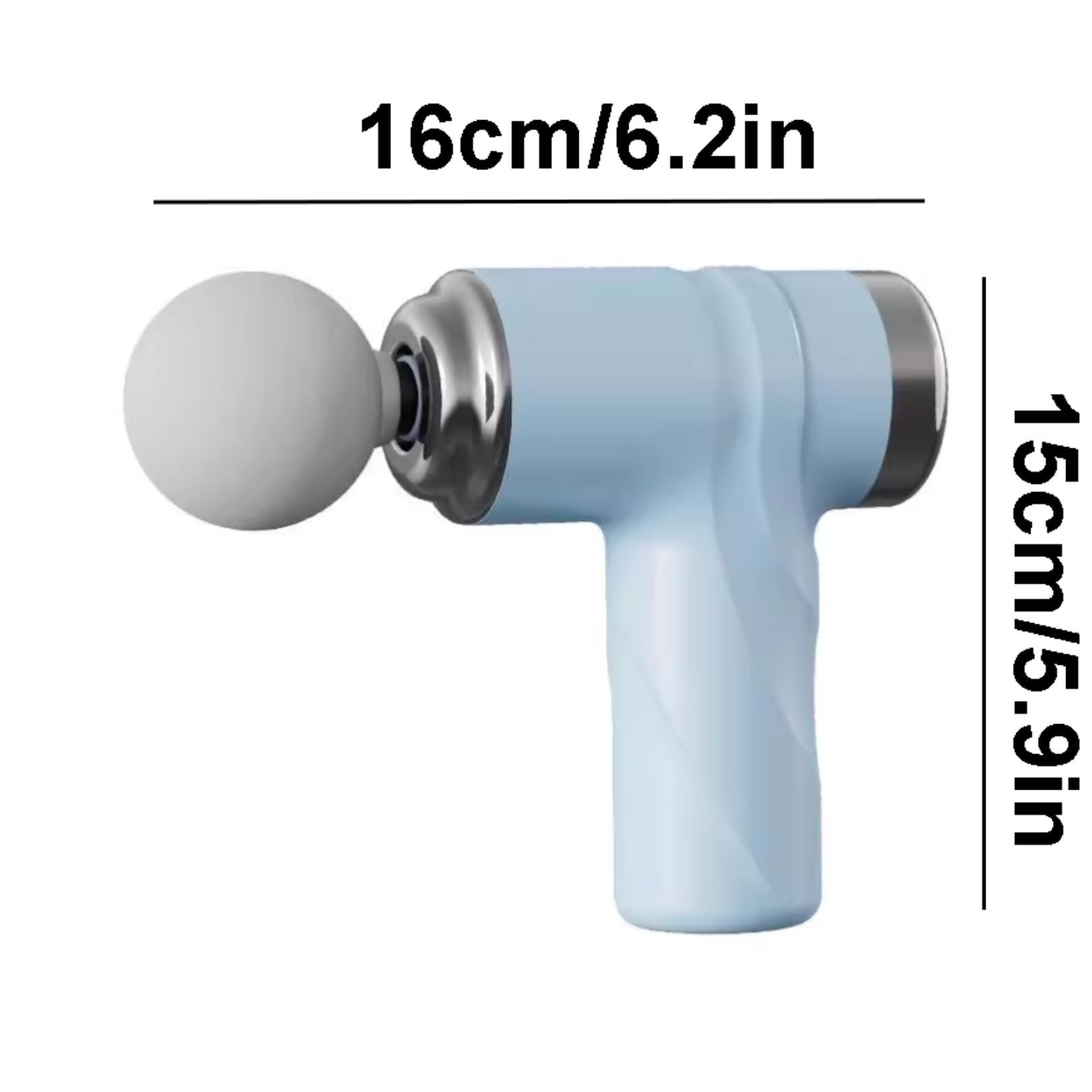 Przenośny plastikowy pistolet do masażu z 6 prędkościami i 4 głowicami do masażu, ładowanie typu C, ręczny masażer, do użytku domowego i biurowego, mocny (jasnoczerwony)
