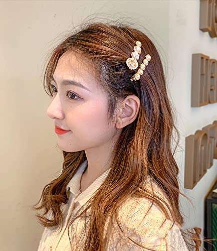 Miniatura 3 de Pinzas para el cabello con perlas para mujeres y niñas, pinzas grandes para cabello grueso y fino para regalos de cumpleaños, horquillas brillantes,