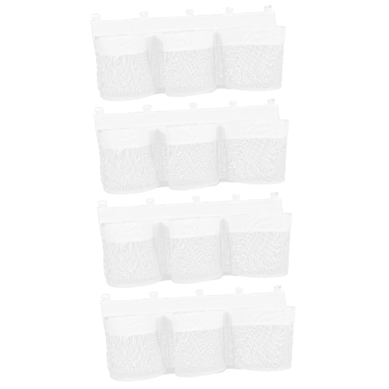 HANABASS 4 Pièces Organisateur de Jouets de Bain Suspendu Filet Respirant de Rangement Multi Compartiments pour Garçon Fille Capacité pour Salle de Bain et Placard
