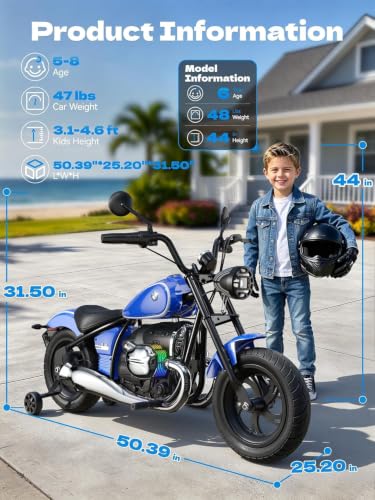 Image of ANPABO Licensed BMW 24V Kids Electric Motorcycle for Kids 5-8, Blue
