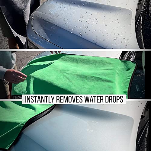 Image of Auto Hub 400 GSM, Microfiber Double Layered Cloth 30x40 Cms 4 Piece (Green) Cloth Set, Extra Thick Microfiber Cleaning Cloths Perfect for Bike, Auto, Cars Both Interior and Exterior.