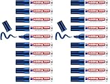 edding 500 Permanentmarker - blau - 10 Stifte - Keil-Spitze 2-7 mm - wasserfest, schnell-trocknend - wischfest - für Karton, Kunststoff, Holz, Metall, Glas 4-500003-0 (Packung mit 2)