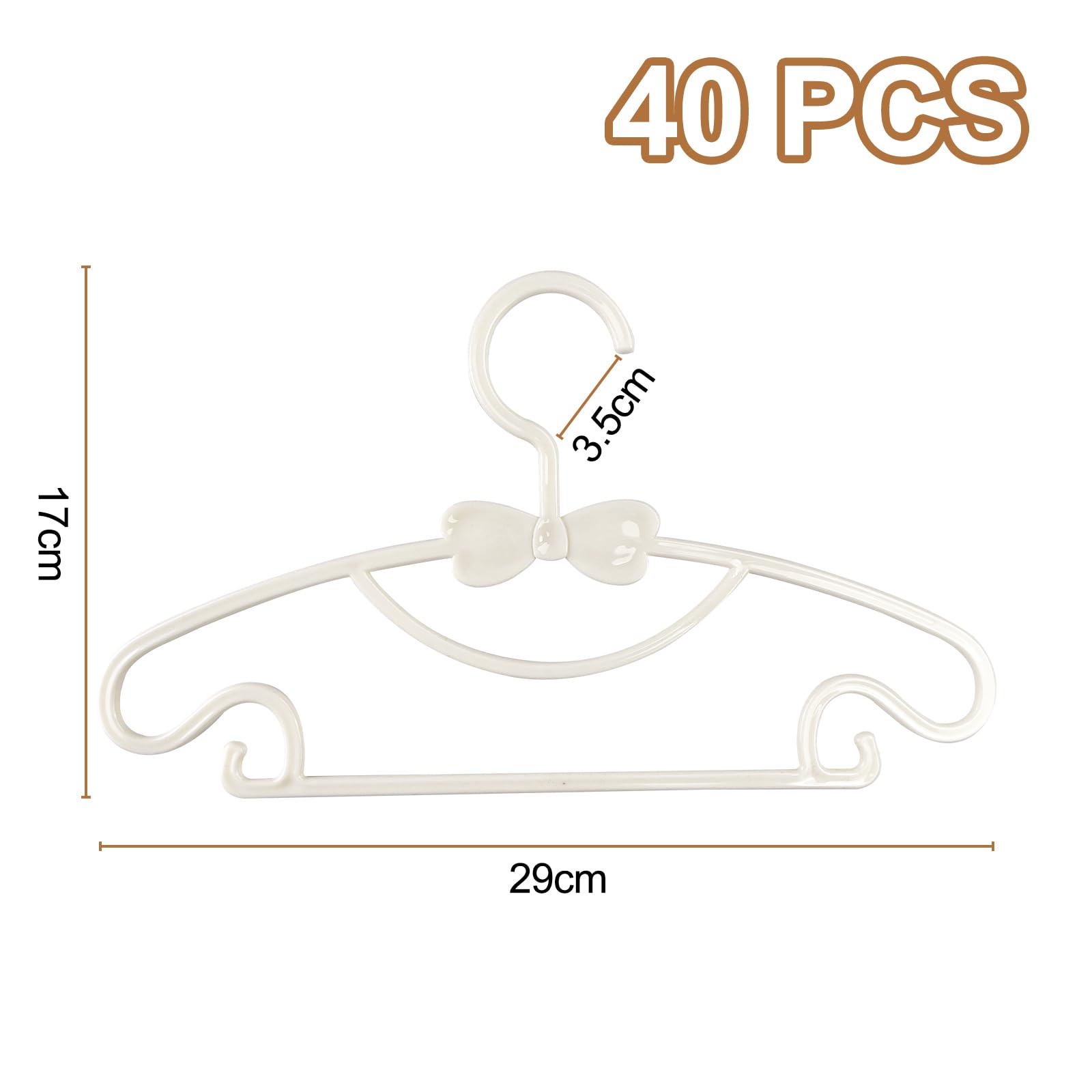 Magrimaxio 40 Pezzi Grucce Appendiabiti Bianco Antiscivolo 29.7cm per Bambini Neonato