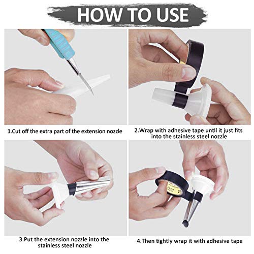 7 in 1 Caulking Tools kit, Caulking Nozzles + Caulk Finisher + Caulk Scrapers + 5 Silicone Pads + Tape + Small Nozzle +Brush，Stainless Steel Sealant Caulking Tool set for Kitchen Bathroom Window - Thumbnail 3