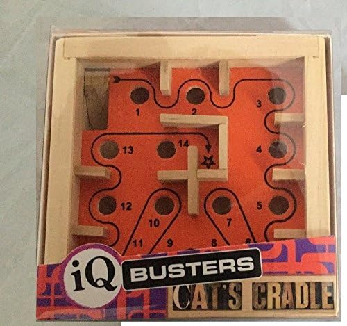 IQ Busters Labyrinth Cat's Craddle Puzzle Wooden Pocket Size Puzzle (Orange Cat's Cradle)